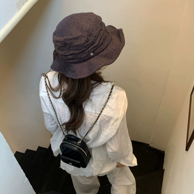 夏用フィッシャーマンハット 山本風プリーツ通気性 日本風フィッシャーマンハット 折りたたみ式 旅行用日焼け止め帽子 つば広|undefined