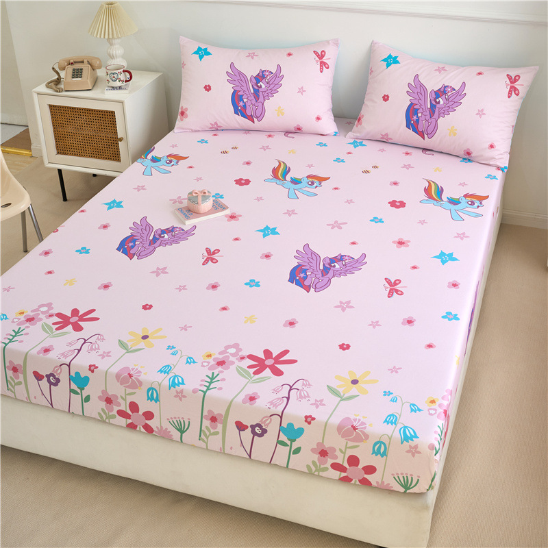 Manufacturer Wholesale Summer Old Coarse Cloth Fitted Sheet Single Piece Mattress Protector Dust Cover Anti-Slip Bed Sheet Bed Cover Protective Cover