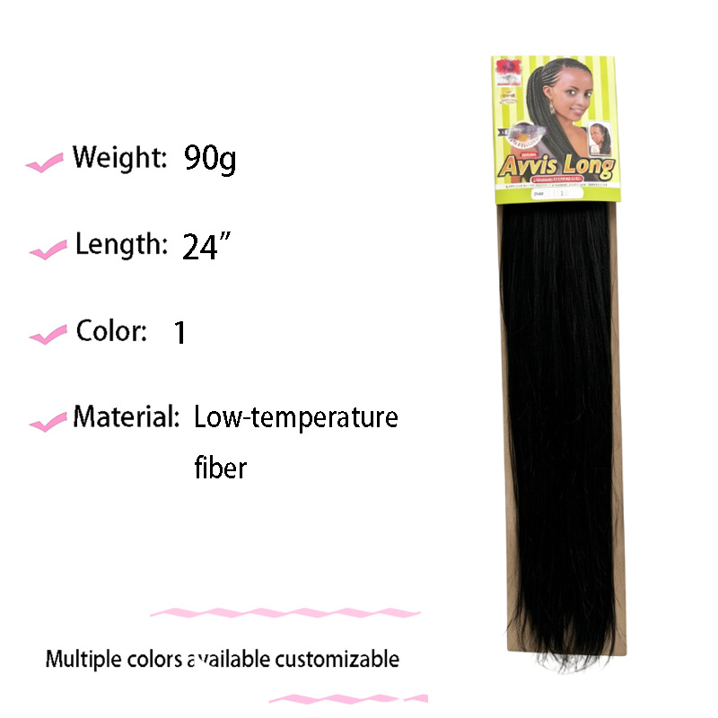 Comercio exterior transfronterizo Europa y América África fibra química pelucas de cabello ganchillo cabello de baja temperatura filamento largo recto fuente de fuerza de fábrica de venta caliente image 5