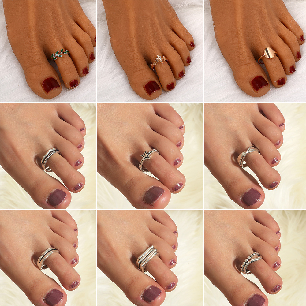 Popular Geometric Beach Foot Ring Sexy Metal Hollow Joint Ring Ethnic Style Foot Ornament display picture 5