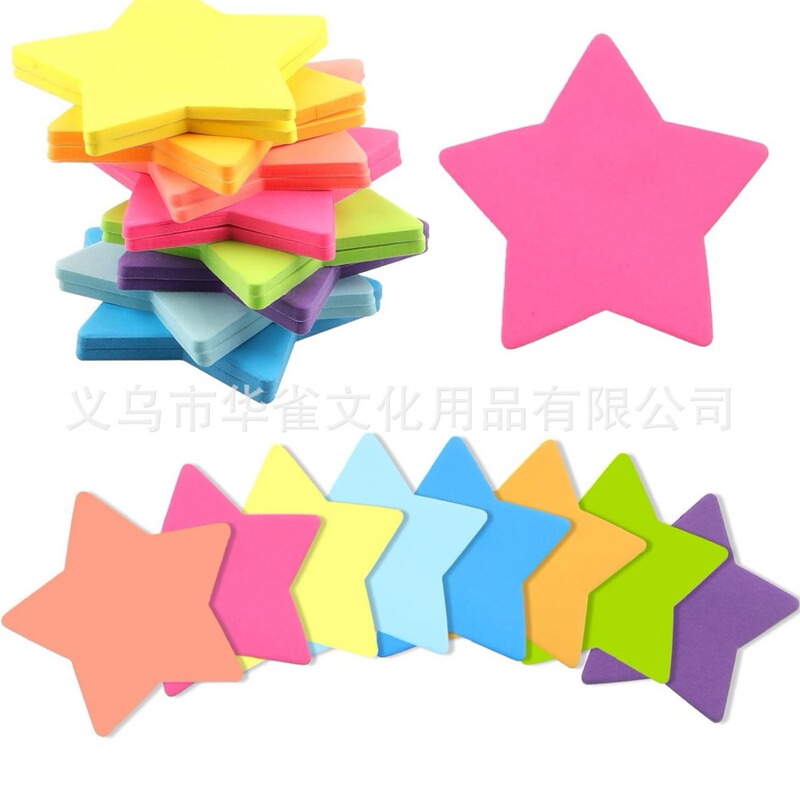 Colorful Fluorescent Love Pentagonal Star Post-it Notes Cross-border Hot Selling Student Notes Cute Alien Notepad