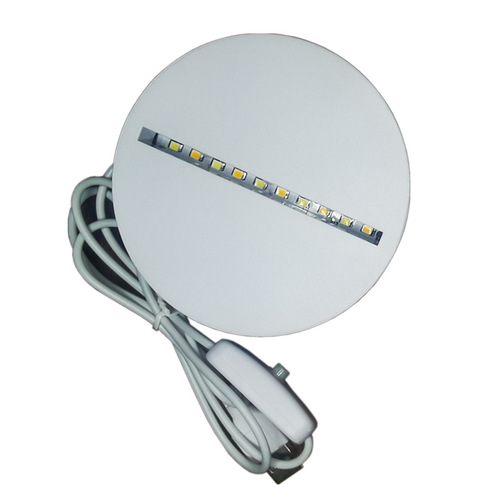 Factory direct sales 3D night light base USB single color three color base LED table lamp acrylic bedroom bedside lamp holder