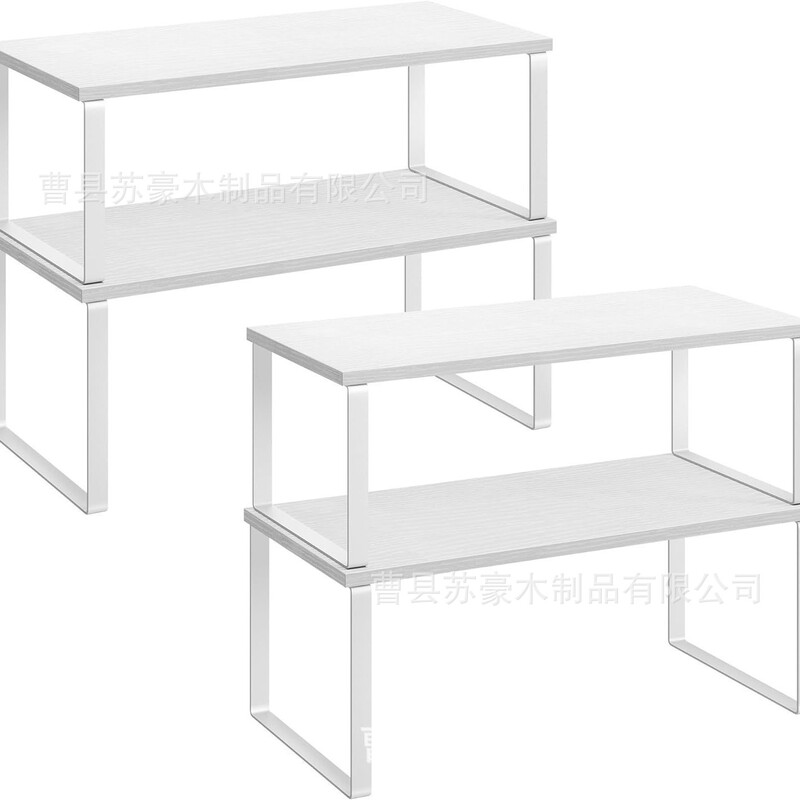 现货厨房铁艺置物架调味品碗盘收纳架两层可叠加桌面储物架展示架|undefined
