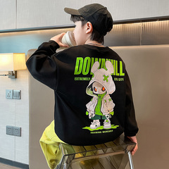 男童衛衣春秋款2024新款兒童春裝上衣中大童裝春季帥氣時髦打底衫