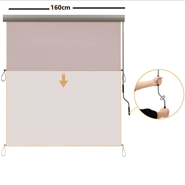 Vertical Awning for Balcony and Patio External Roller Shutter Hand Crank Balcony Roller Shade Uv Protection Privacy Vertical Awning for Balcony and Patio External Roller Shutter Hand Crank Balcony Roller Shade Uv Protection Privacy