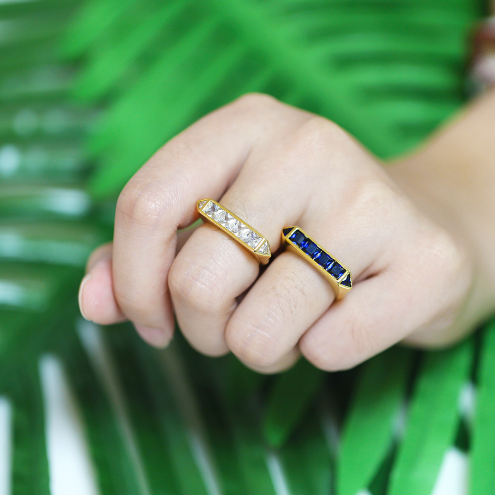 retro niche micro-inlaid zircon opening ring high sense geometric tail ring