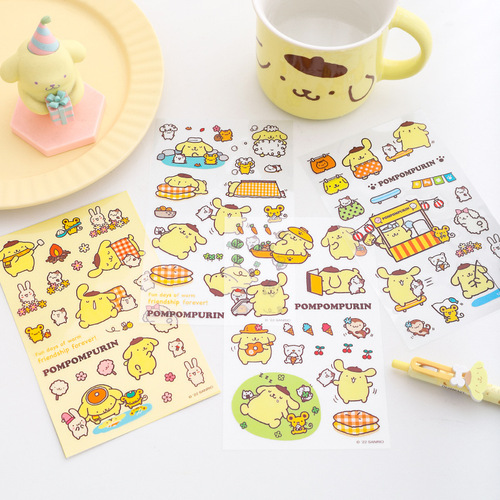 Sanrio PET sticker cute cartoon transparent waterproof sticker notebook material sticker notebook girl heart sticker