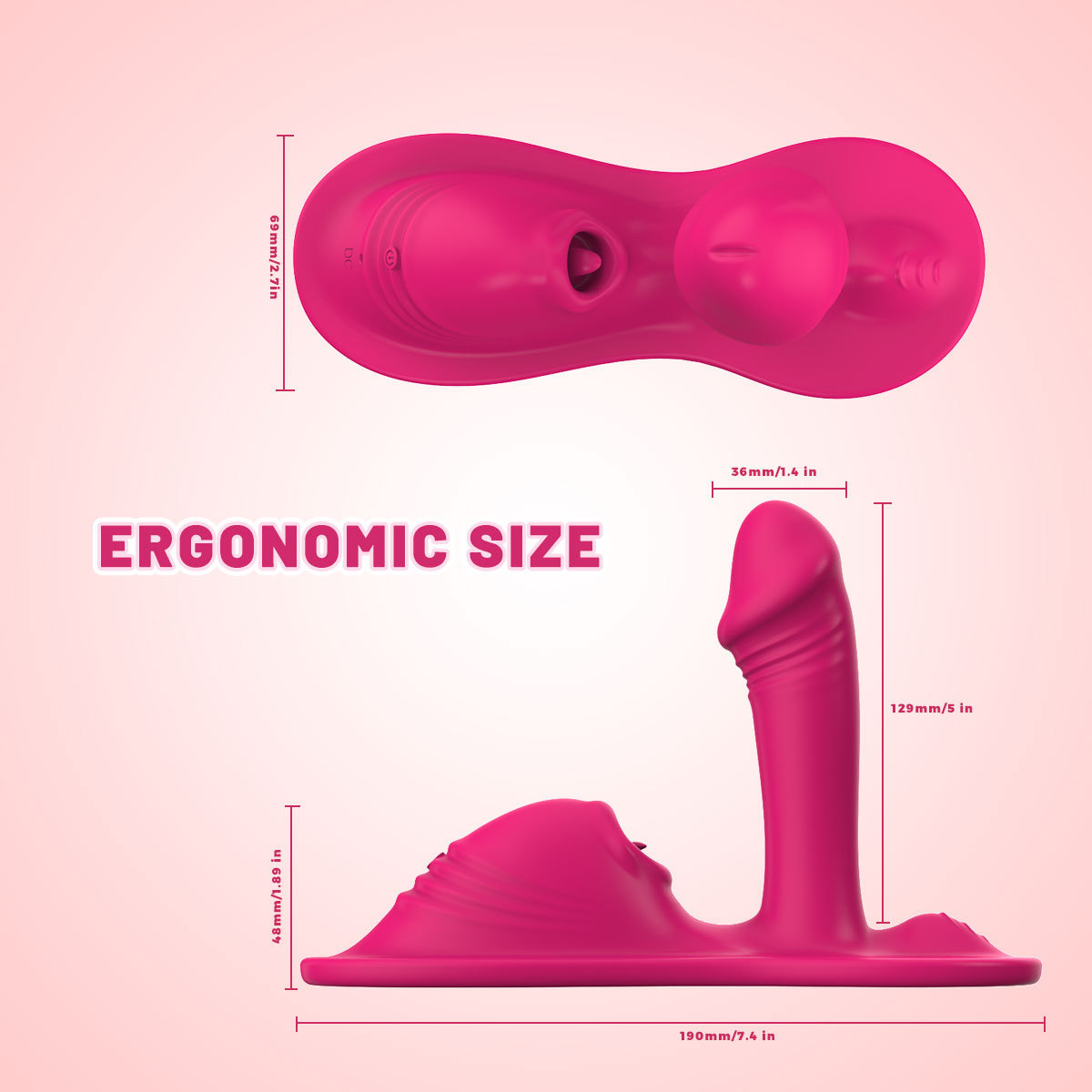 App Remote Control Vibrating Anal Plug with Suction and Tongue-Like Motion — detail image 4