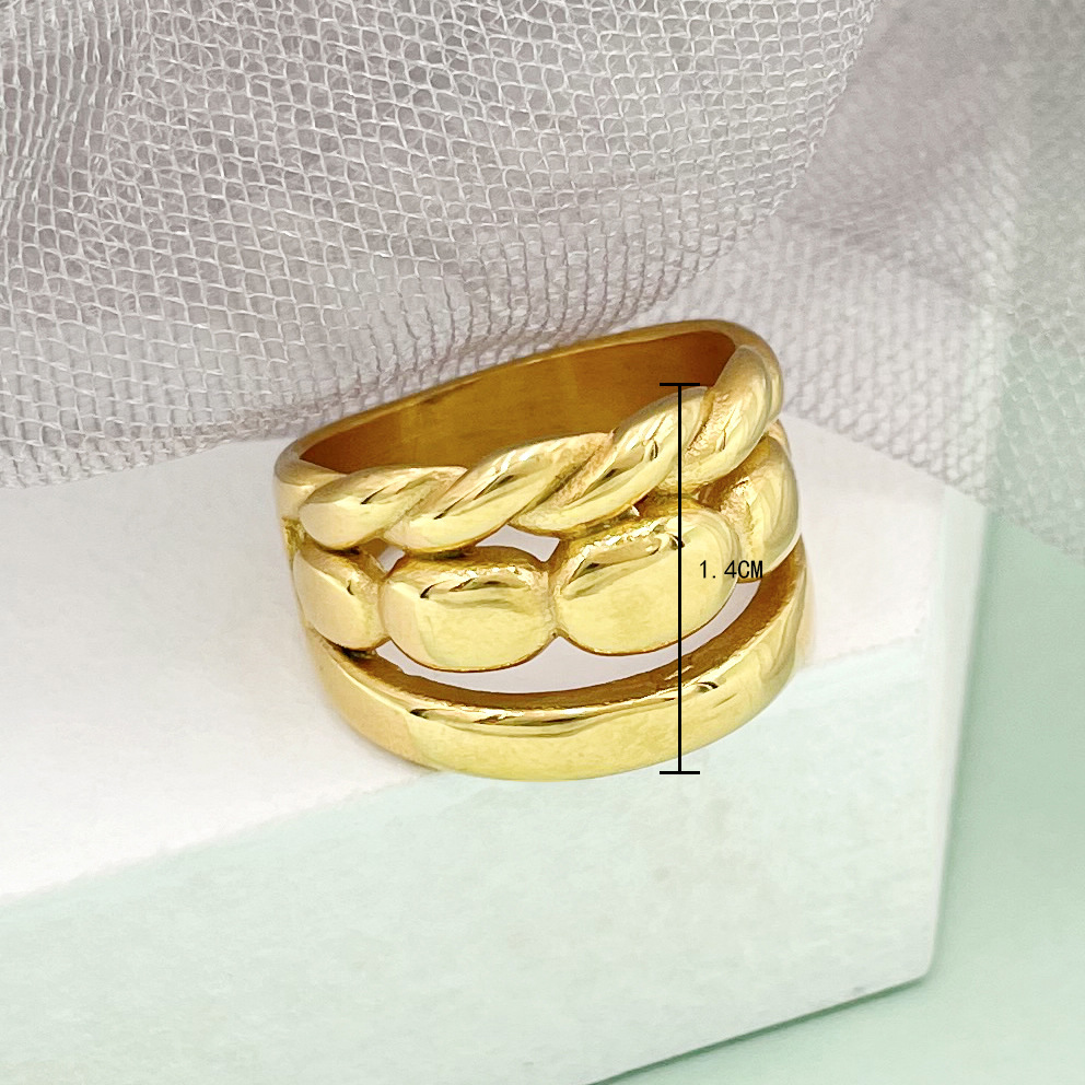 Fashion Geometric Stainless Steel Plating Rings 1 Piece