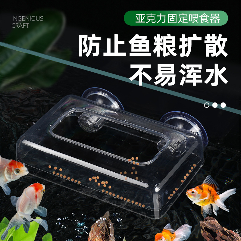 鱼缸喂食器亚克力喂鱼金水族鱼食投喂器定点防飘散鱼粮饲料喂食圈|undefined