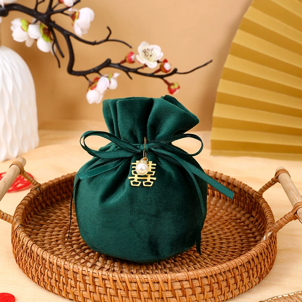 『✪✧✧✪』] Dark green bag + happy character + pearls 『✪✧✧✪』]