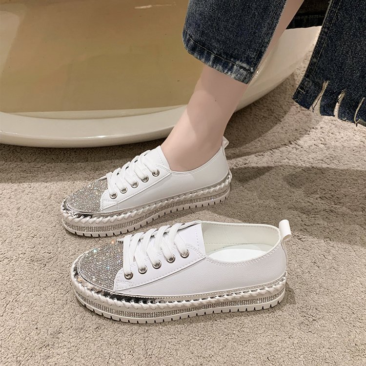 Women's Sports Solid Color Rhinestone Round Toe Flats display picture 21