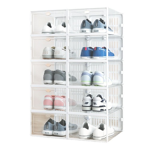 加厚鞋盒透明鞋盒塑料翻盖抽屉式鞋盒家居用品收纳盒鞋子收纳架