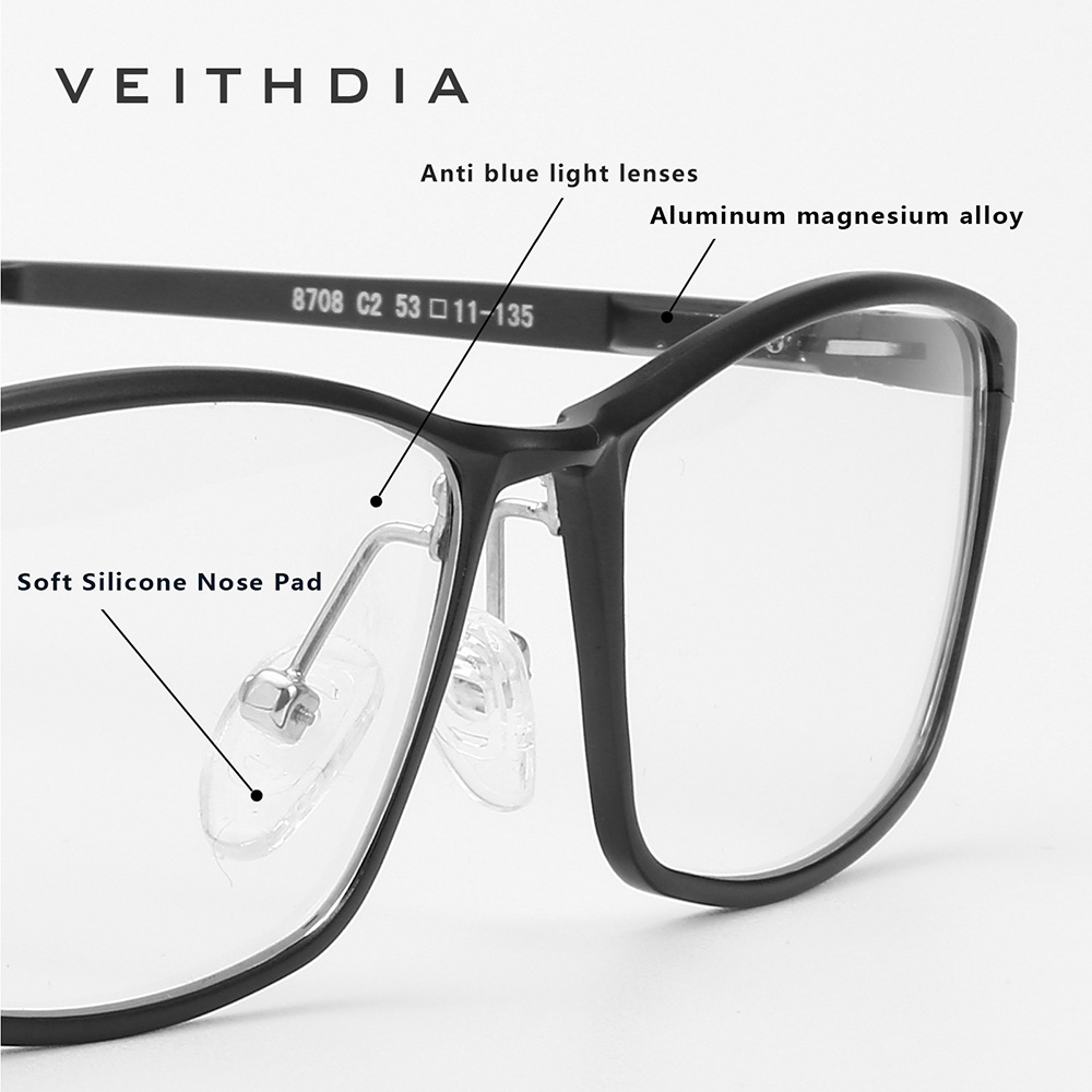 Marco de apertura de marco completo aluminio magnesio anti-luz azul espejo óptico de miopía marco hombre cuadrado simple negocio cómodo 8708