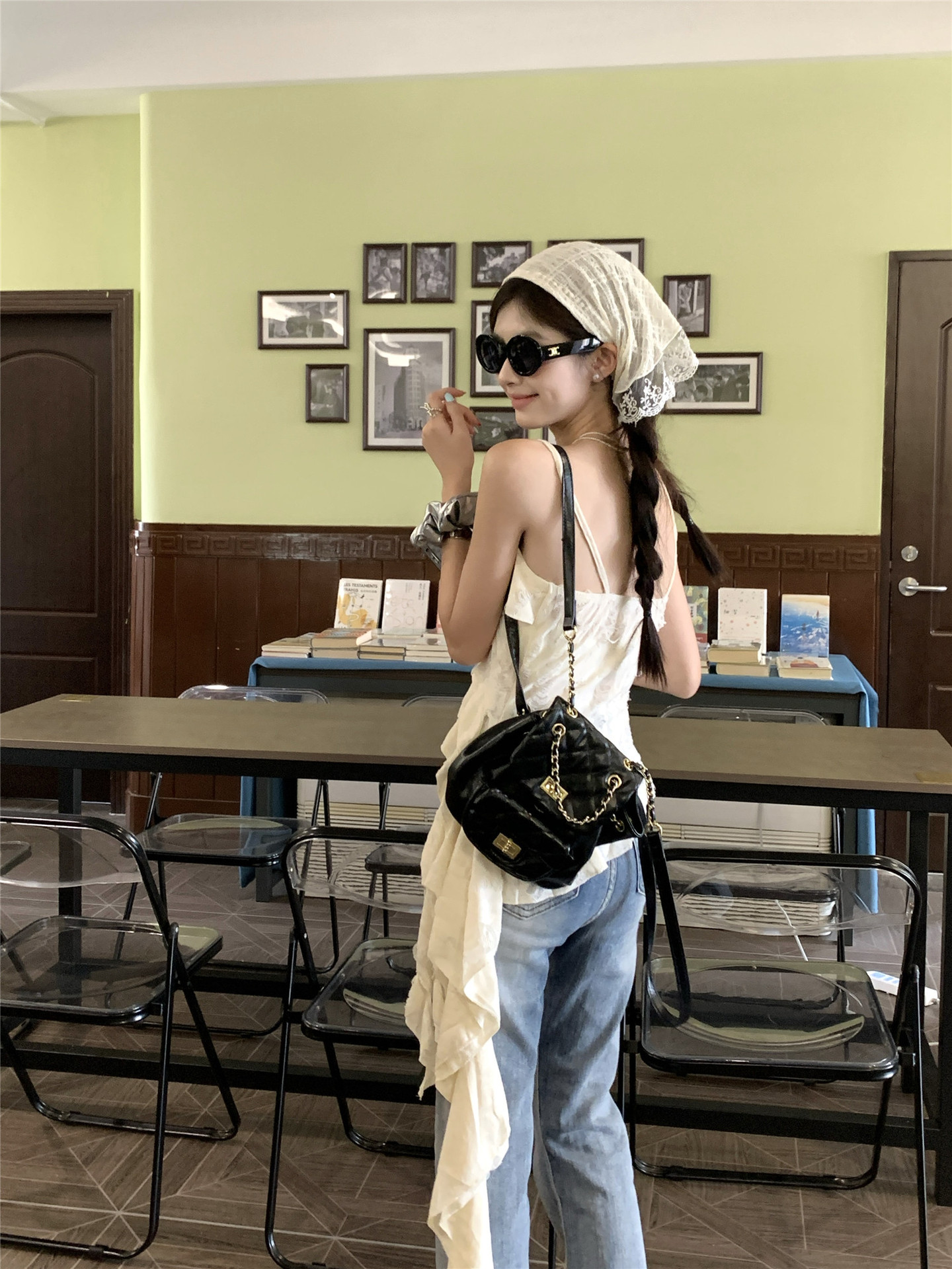 Women's V-Neck Ruffled Cami Top
