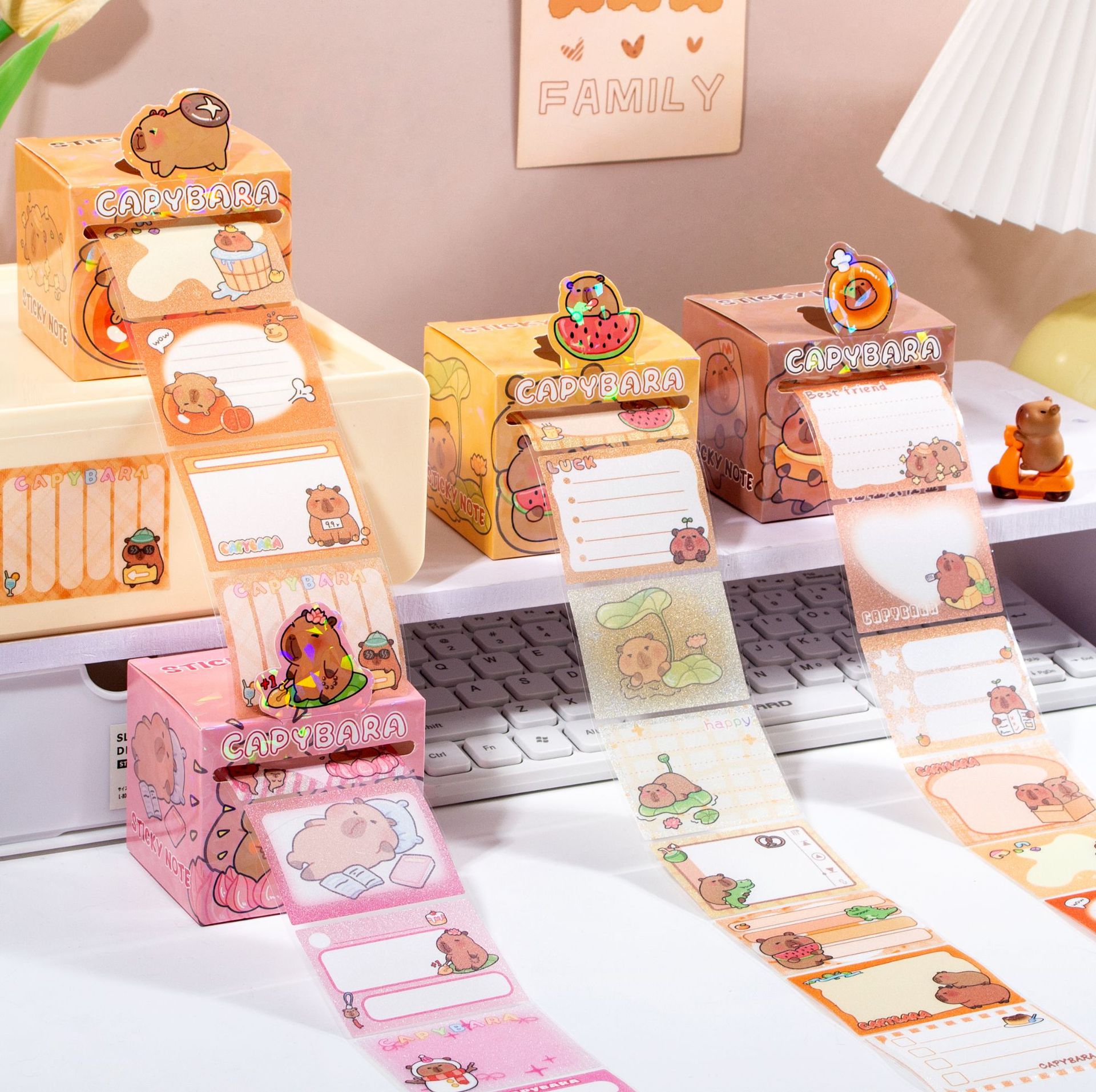 Papelería de aprendizaje de papelería para estudiantes con pegatinas de notas de cristal brillante de cerdo gloroso