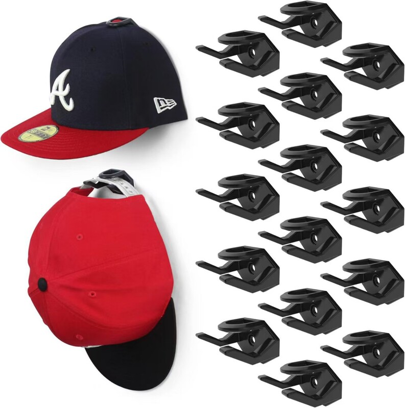 Cross-Border Amazon - Wall-Mounted Adhesive Hat Hook for Baseball Caps, Strong Hat Holder Without Drilling, Hat Hanger