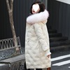 2022 new pattern winter Cotton Snowflake Embroidery thickening Mid length version cotton-padded jacket Hair collar cotton-padded clothes Easy coat