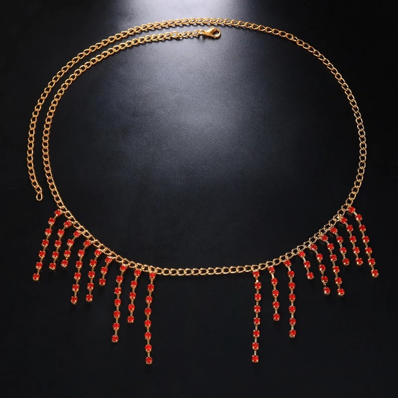 AliExpress nuevo rhinestone borla Ruby gafas marco discoteca sexy partido rhinestone cadena ojo marcos