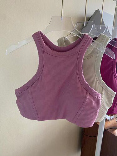 Berry Red Shoulder-cut Yoga Wear Underwear Threaded Elastic Fashion Personality Sexy I-shaped Back Fitness Bra