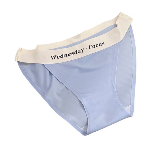 Xiaohongshu Invisible Briefs for Women - Ice Silk Thin Lettered Summer Half G-String Sporty Teen Triangle Underwear