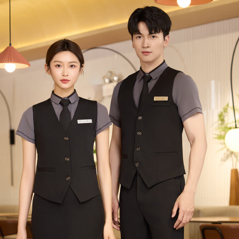 Billiard Club Billiards Work Clothes Hotel Waiter Shirt Vest Suit Men's Ktv Front Desk Cashier Work Clothes