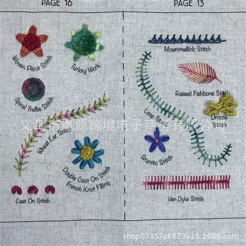 Новые трансграничные товары Stitch Book Needle and thread book Needle and thread leaf book Linen DIY Needle and method book