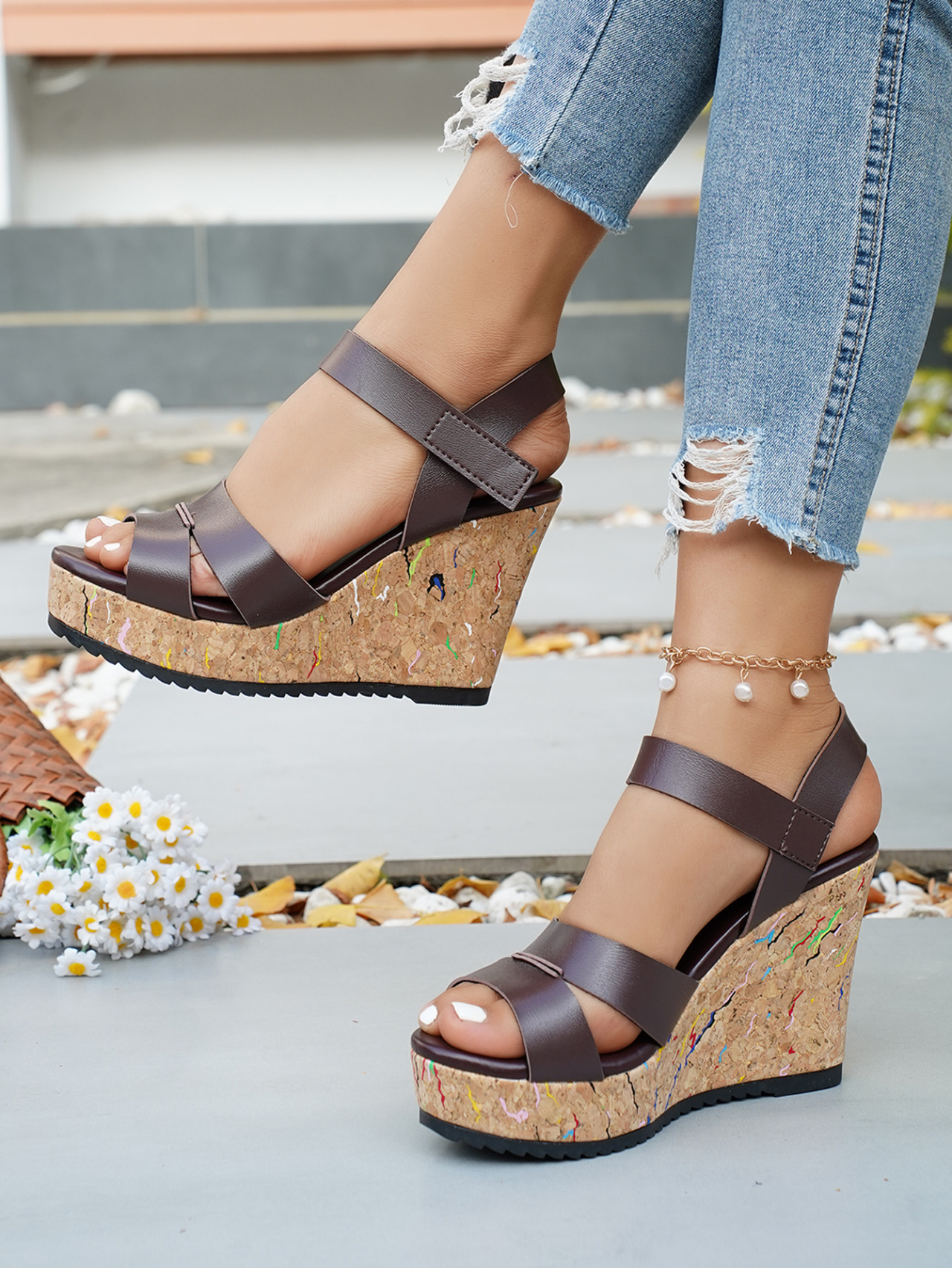 Plus Size Wedge Sandals For Women Summer Roman Style Platform_voghion.com