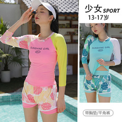 Women's 17-year-old new Korean-style children's swimsuit for big kids, fashionable casual student sportswear, one-piece swimsuit factory direct sale