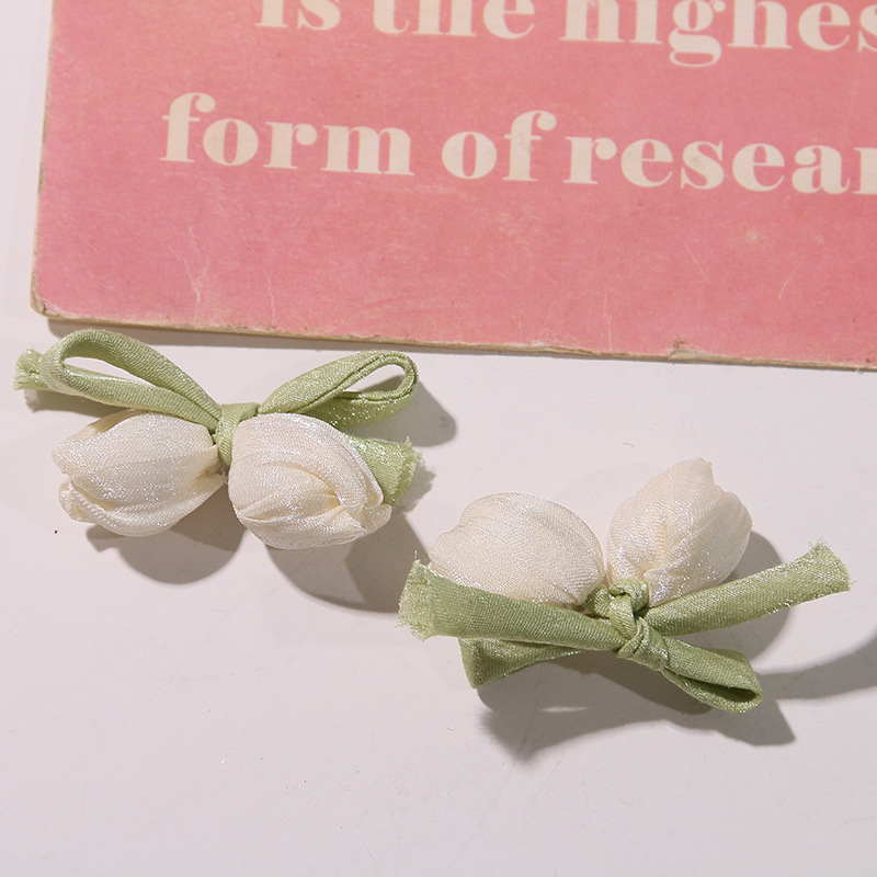 Brotes de flores coreanos simulados flores de tulipanes arco diy fresco clip de cabello cinta ropa falda accesorios clip de cabello