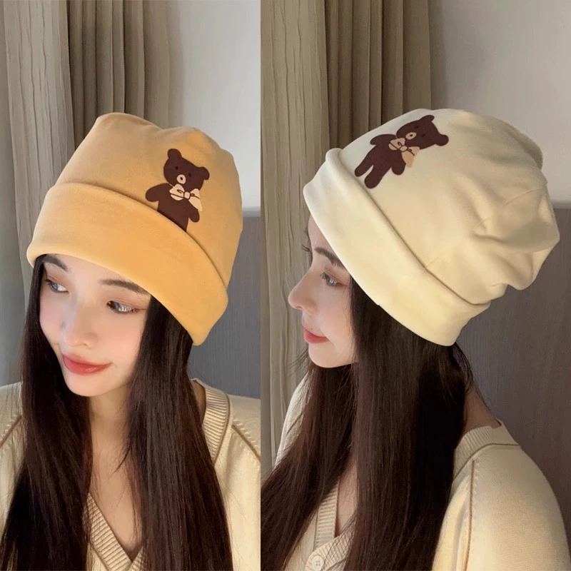 Послеродовая осенне-зимняя ветрозащитная шапка для беременных, женская шапка с милым медведем, мультяшный платок для беременных, Новинка