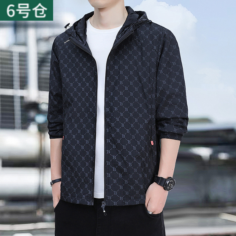 Summer New Men's Jacket with Hood, Thin Breathable Casual Fishing Sun Protection Coat, Trendy Summer New Men's Jacket with Hood, Thin Breathable Casual Fishing Sun Protection Coat, Trendy