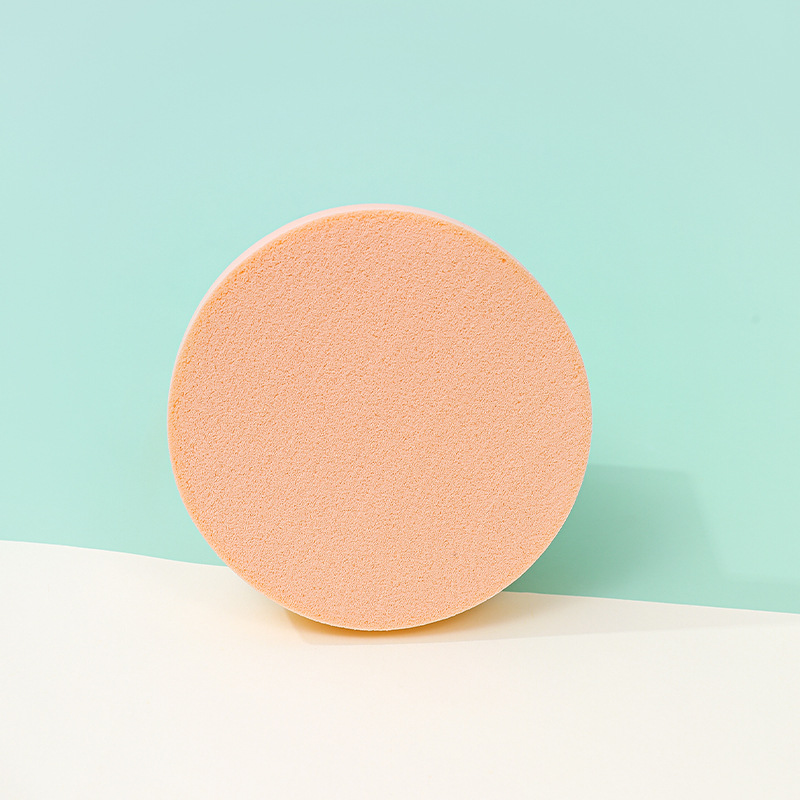 Fábrica de polvo redondo plano personalizado no comer polvo no látex cosmético esponja almohadilla de aire seca y húmeda al por mayor transfronteriza