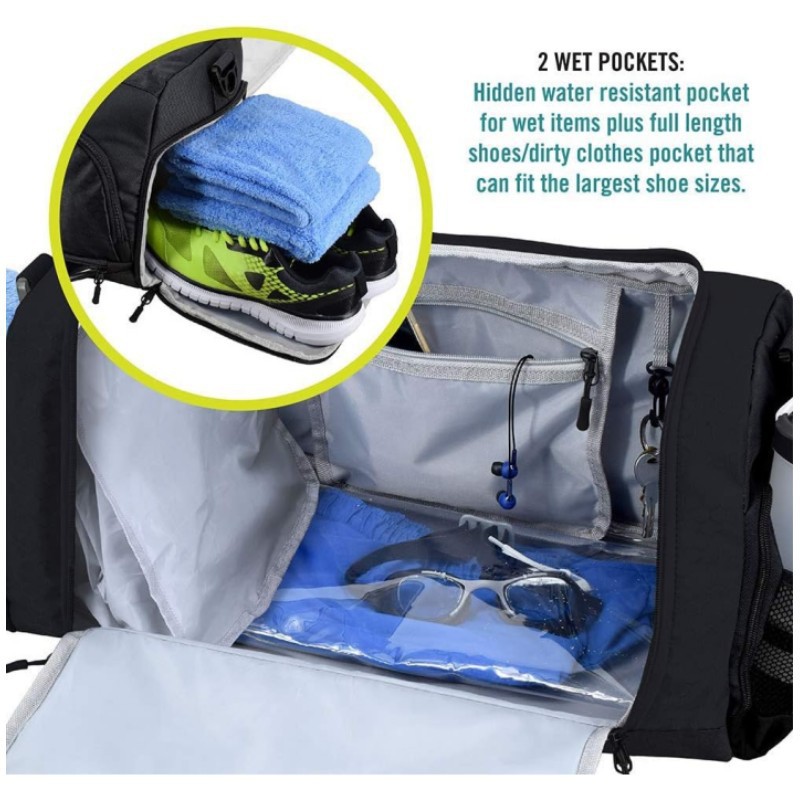 Spot bolsa de fitness de boca de rejilla múltiple bolsa de zapatos independiente capa de aislamiento bolsa de viaje de separación seca y húmeda bolsa de yoga bolsa de natación impermeable
