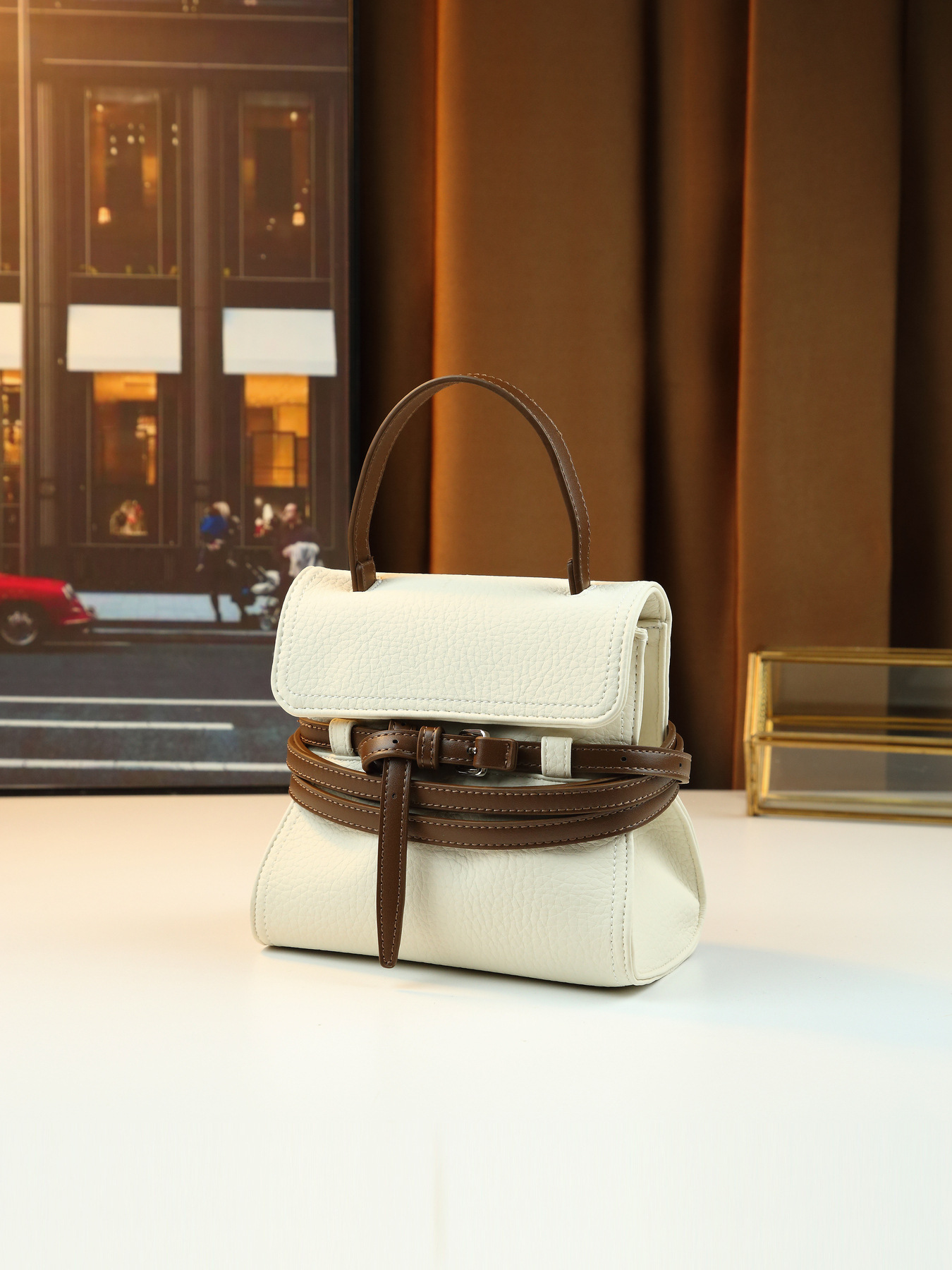 Damen Handtasche Aus Gewachstem Leder Als Umhängetasche Elegant_voghion.com