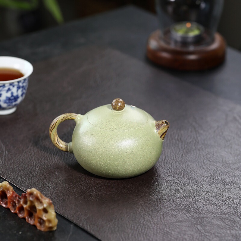 绞泥西施宜兴紫砂壶原矿豆青砂绞泥西施精美紫砂茶壶茶具分销代发|undefined
