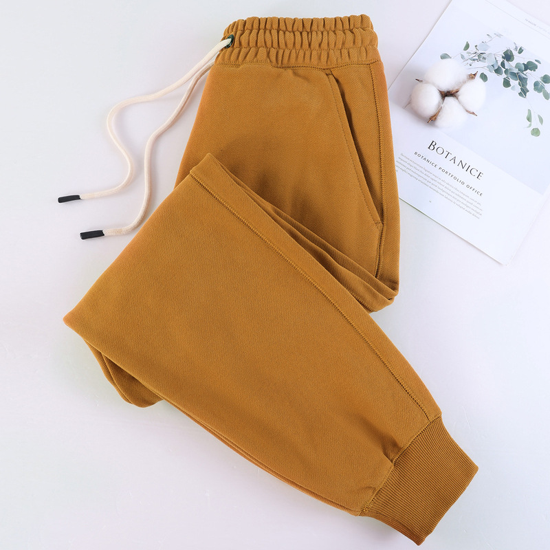 470g Heavyweight Sweatpants for Women, Pure Cotton Pants, Thickened Sports Casual Pants, Full Cotton Jogger Pants, Trendy Japanese and Korean Style Casual Wear