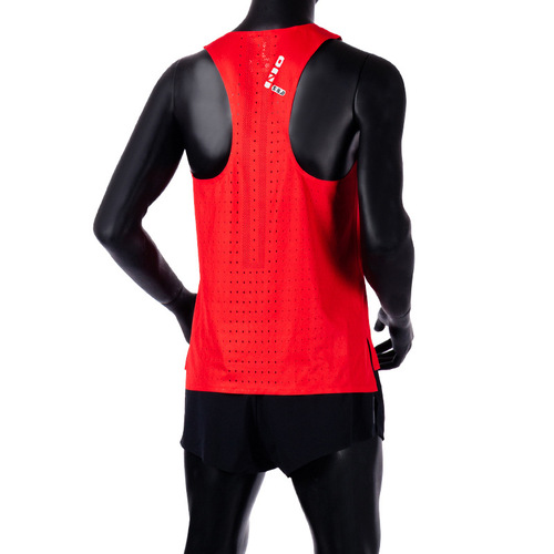 Men's Zero-Resistance Marathon Backless Vest - Solid Color Running Sports Training Competition Lightweight Quick-Drying Mesh Sleeveless Track Suit