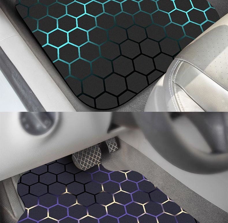 Best-selling universal car floor mats, trendy honeycomb decorative car mats, wear-resistant and dirt-resistant car foot mats, available for dropshipping on Temu