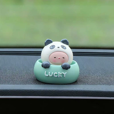Console Decoration, Office Ornaments, Car ornaments - type-e-green-panda-with-glue