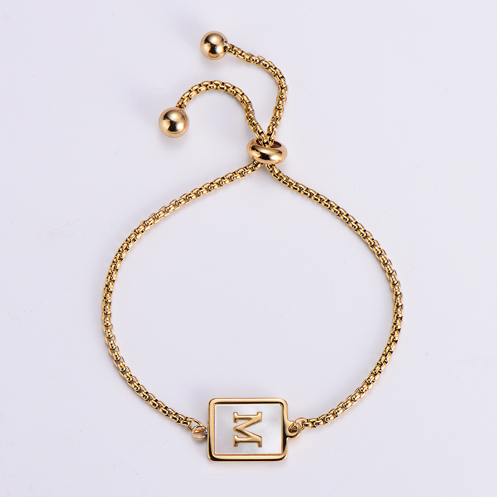 Simple Style Letter 304 Stainless Steel 18K Gold Plated Shell Bracelets In Bulk display picture 5