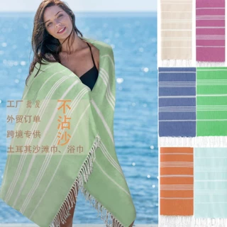 现货外贸跨境亚马逊土耳其不易沾沙流苏沙滩巾成人浴巾棉易干披肩