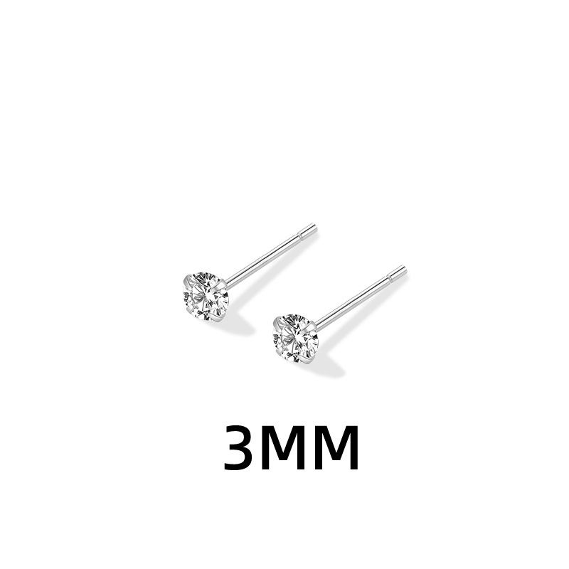 3MM 라운드 이어링 / 구리(화이트 골드)