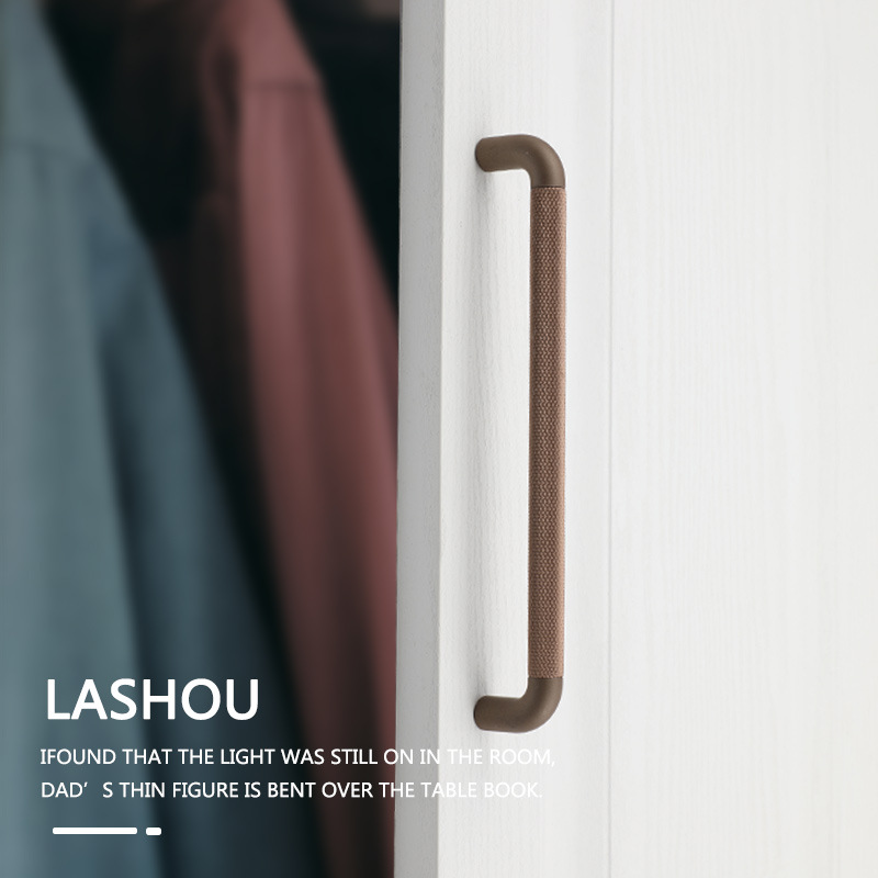 Light luxury Nordic gray coffee handle American European style simple extended cabinet wardrobe shoe cabinet furniture small handle