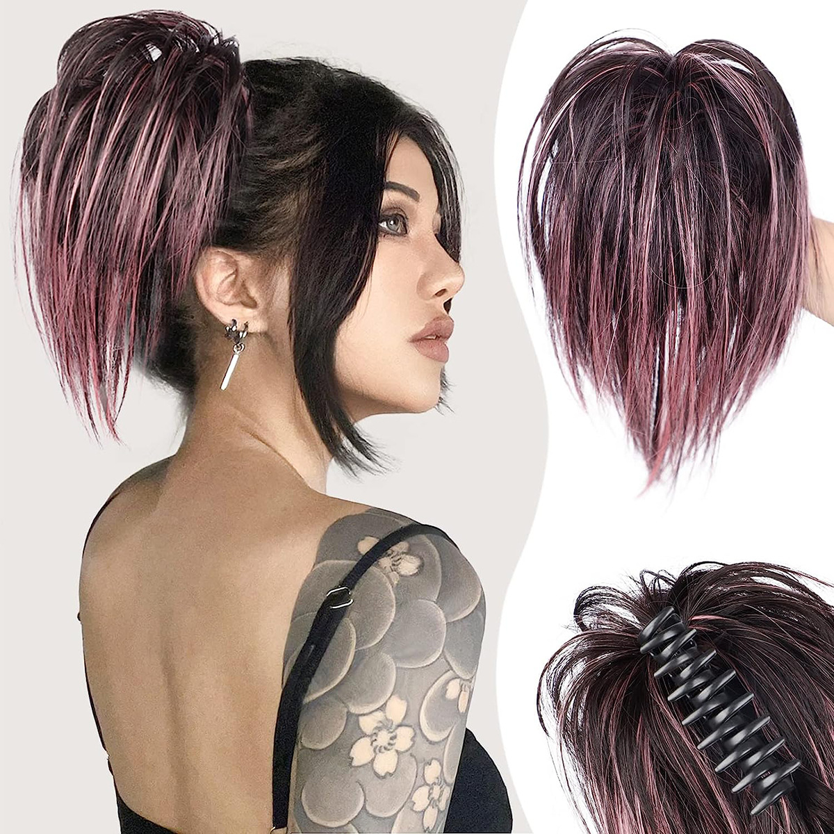 Fountain ponytail wig European and American claw clip chicken nest ball head messy hair bag fluffy updo hair ring female cross-border wholesale