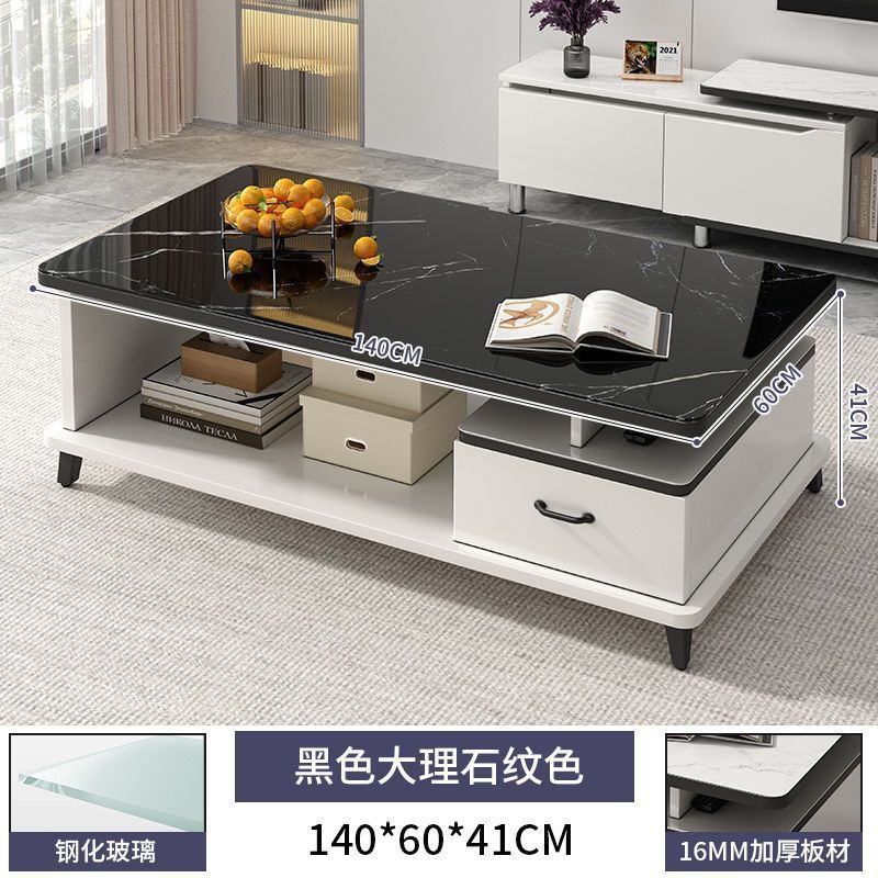 [기본강화유리] 140cm 검정색 대리석 무늬 두꺼운 판