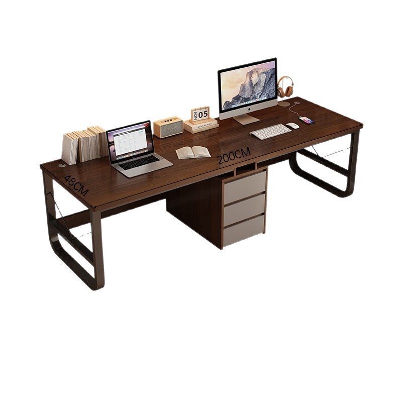 Computer Desk for Two People, Gaming E-Sports Table, Desktop Desk, Bedroom Desk with Drawers, Office Desk, 2m Long Table