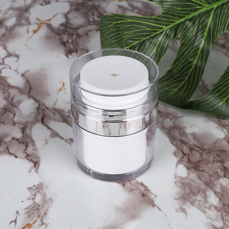 Pressing Type Acrylic Vacuum Cream Bottle Face Cream Box Cosmetics Isolator Cream Bottle Lotion Double Layer Dose Bottles