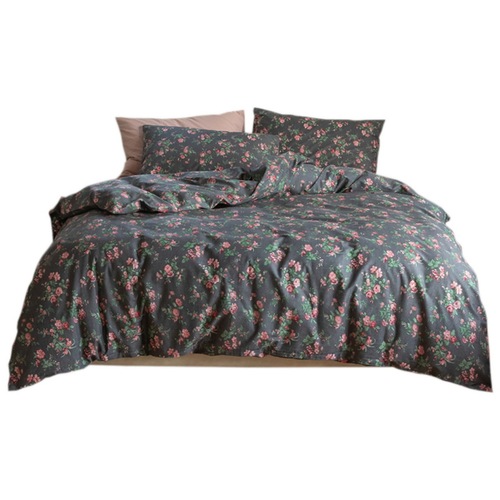 Ins Retro Pastel Floral All-Cotton Four-Piece Set Student Dormitory Three-Piece Set Pure Cotton B&B Literary Bed Sheet Bed Skirt