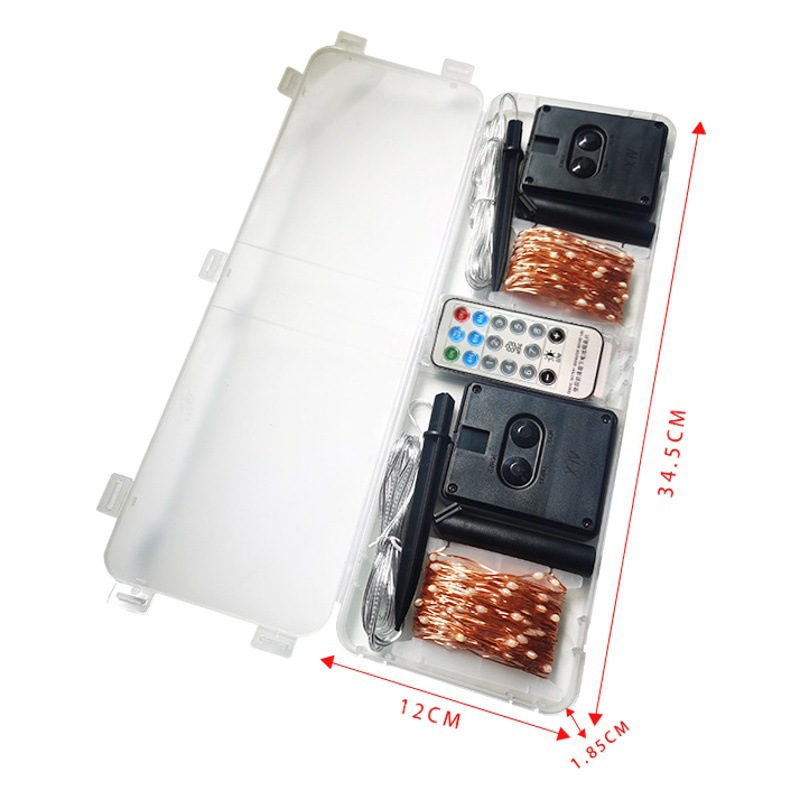 2022 actualizado conjunto de dos piezas con control remoto 3V brillante luz solar de alambre de cobre Cadena de luz LED patio luz de color